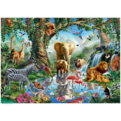 Puzzle Aventures dans la Jungle Ravensburger-19837 1000 pièces Puzzles -  Animaux sauvages - /Planet'Puzzles