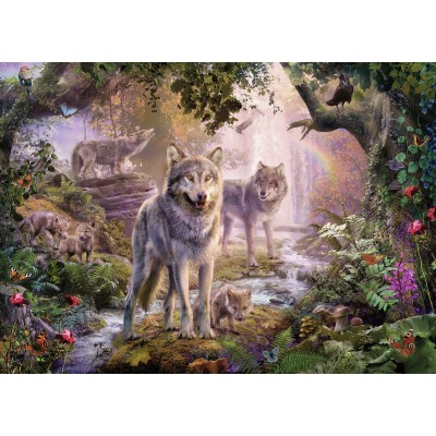 Ravensburger puzzle 1000 pièces - famille de loups dans la forêt - La Poste