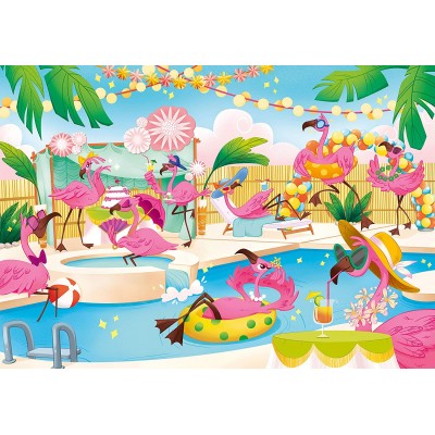 Puzzle Supercolor Flamingo Party Effet Brillant Clementoni