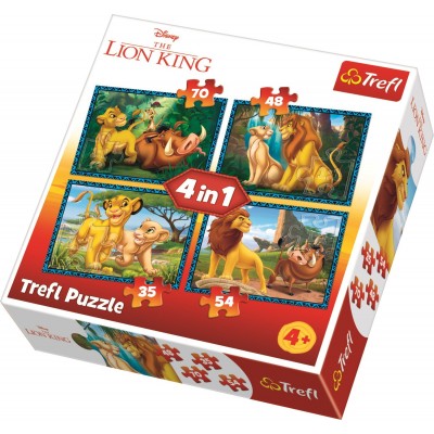 Trefl-34317 4 Puzzles - Le Roi Lion