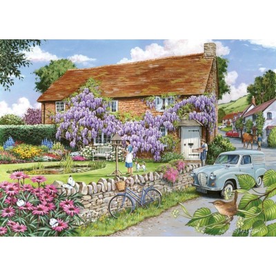 Puzzle The-House-of-Puzzles-3473 Pièces XXL - Wisteria Cottage