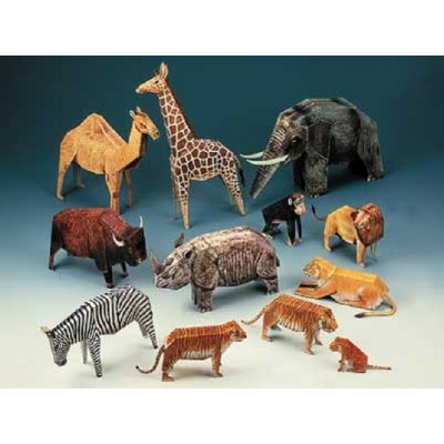 Puzzle Schreiber-Bogen-72399 Maquette en Carton : Douze Animaux de Zoo