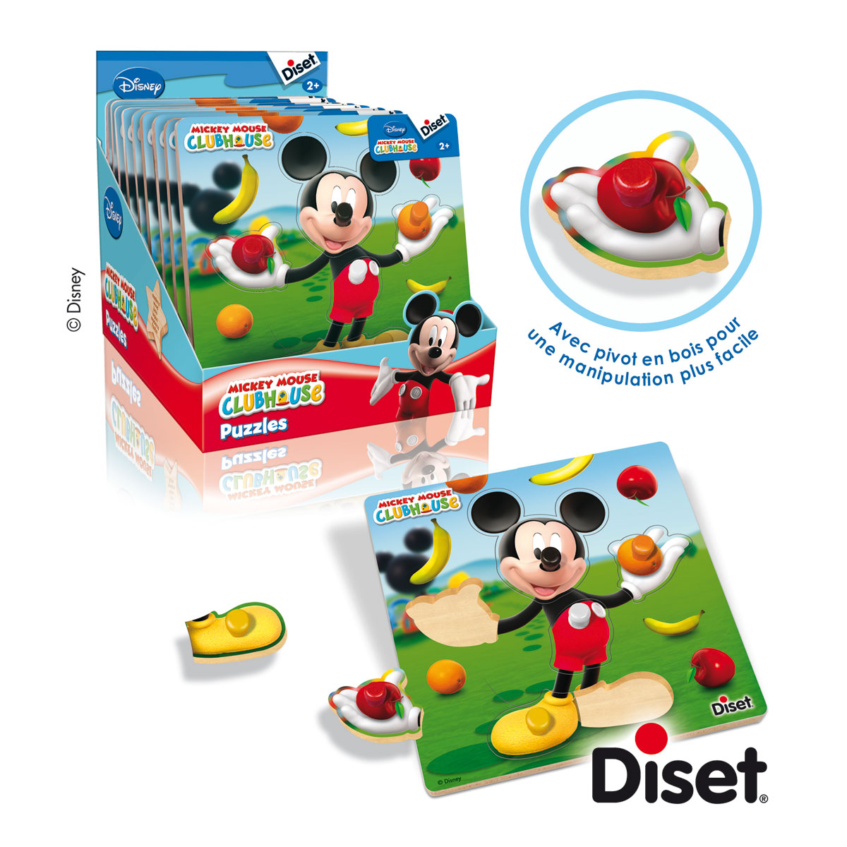 Puzzle Encastrements en Bois - Mickey jongleur Diset-46168 6