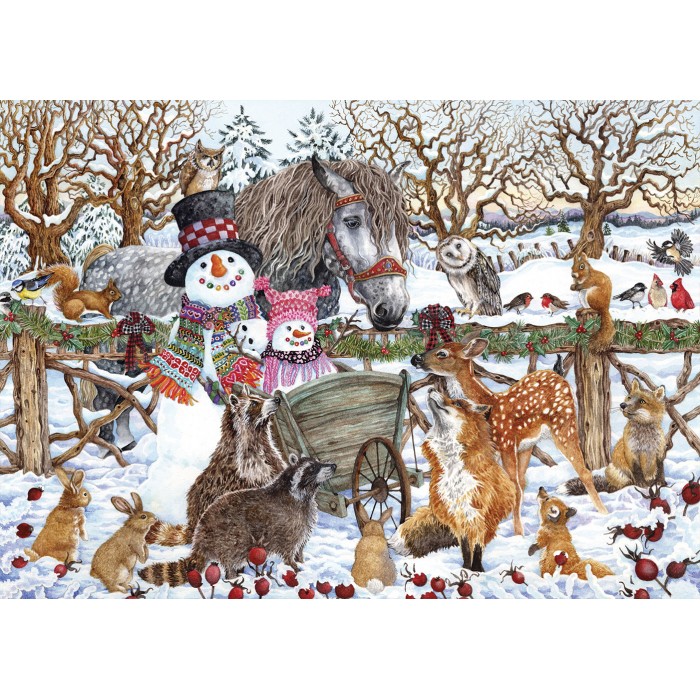 Puzzle  Alipson-Puzzle-50052 Scène d'Hiver Avec Deux Bonshommes de Neige