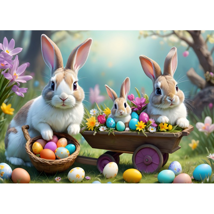 Puzzle  Alipson-Puzzle-50086 Lapins de Pâques Mignons