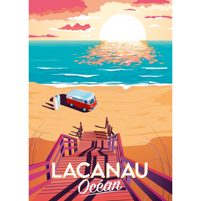 Puzzle  Alipson-Puzzle-F-50223 Affiche Lacanau Océan