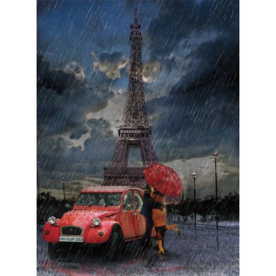 Puzzle Art-Puzzle-4407 Pluie et Amour à la Tour Eiffel