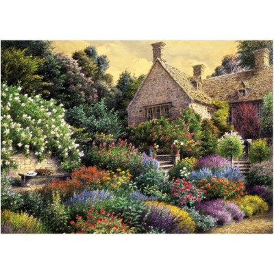 Puzzle Art-Puzzle-4541 Cottage et Jardin Coloré