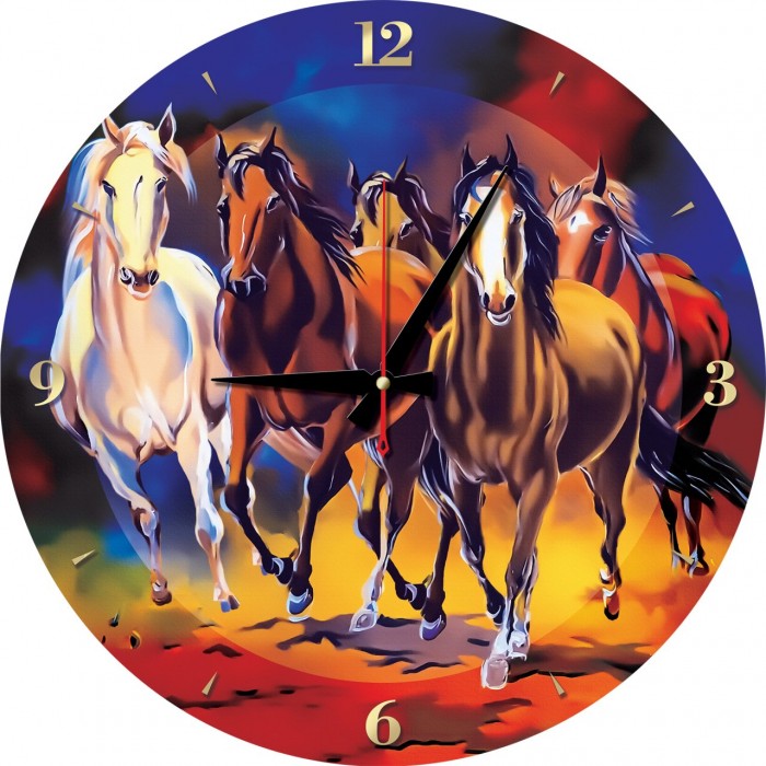  Art-Puzzle-5004 Puzzle Horloge - Chevaux