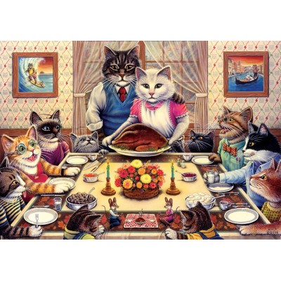 Puzzle Art-Puzzle-5025 Famille de Chats