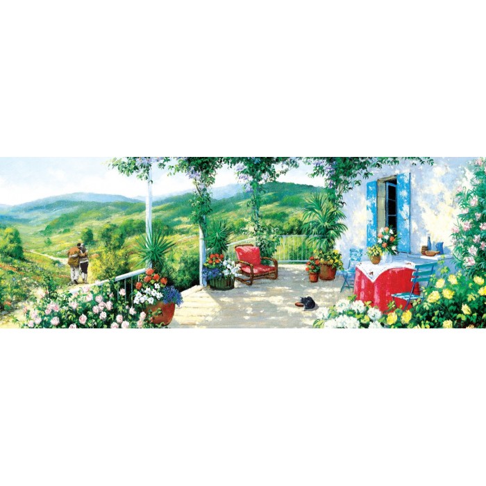 Puzzle  Art-Puzzle-5349 Panorama - The Guest on the Veranda