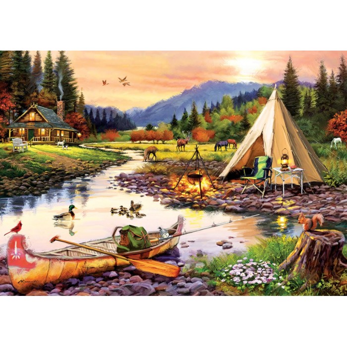 Puzzle  Art-Puzzle-5520 Camping entre Amis