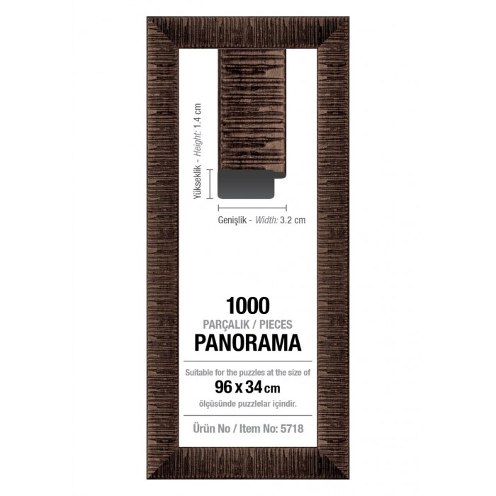 Art-Puzzle-5718 Cadre pour Puzzle 1000 Pièces Panoramique - Brun - 3 cm