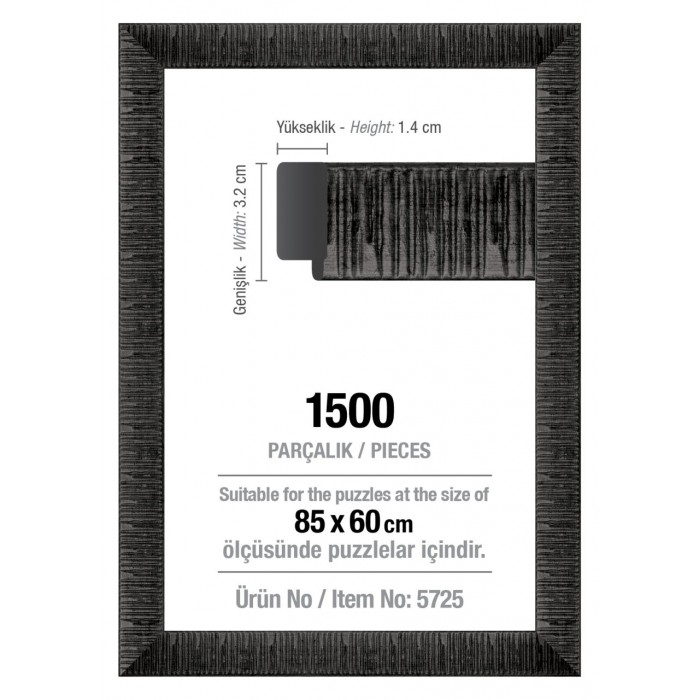 Art-Puzzle-5725 Cadre pour Puzzle 1500 Pièces - Noir - 3 cm