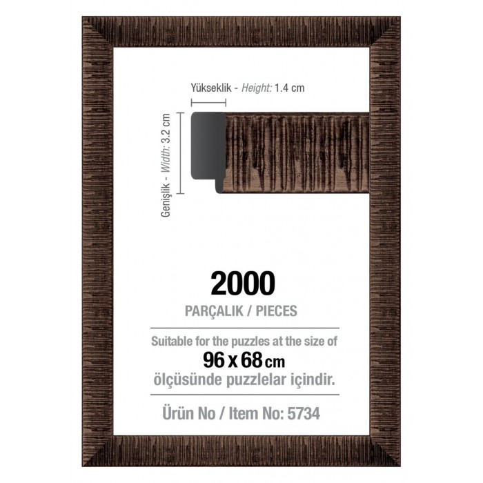 Art-Puzzle-5734 Cadre pour Puzzle 2000 Pièces - Brun - 3 cm