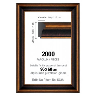 Art-Puzzle-5738 Cadre pour Puzzle 2000 Pièces - Brun - 4,3 cm