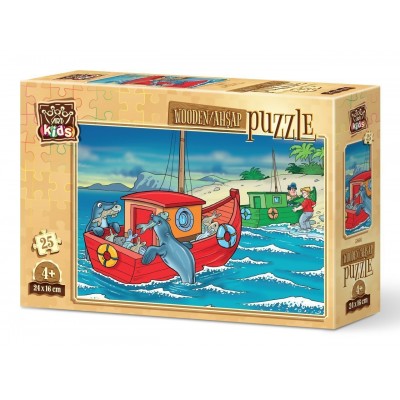 Art-Puzzle-5866 Puzzle en Bois - Happy Seal Fish