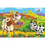  Art-Puzzle-5870 Puzzle en Bois - Vache Romantique