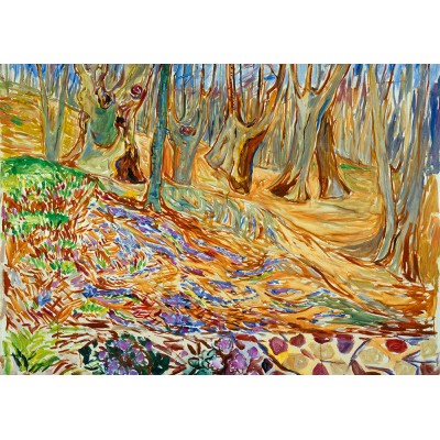 Puzzle Art-by-Bluebird-F-60319 Edvard Munch - Elm Forrest in Spring, 1923