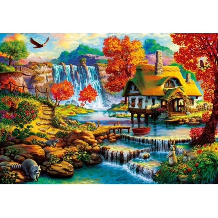 Puzzle   Country House by the Water Fall