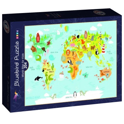 Puzzle Bluebird-Puzzle-F-90070 World Map for Kids