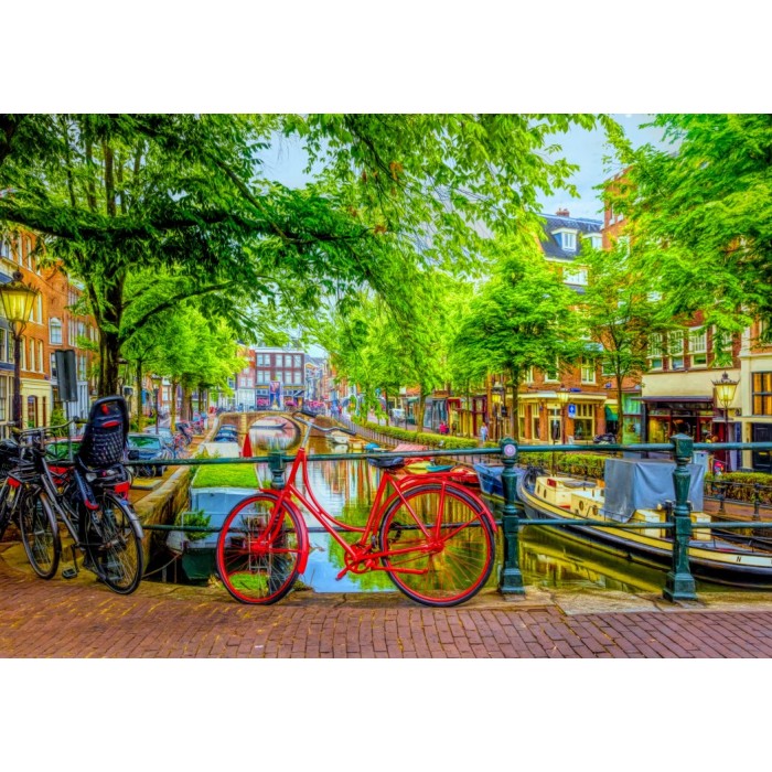 The Red Bike in Amsterdam