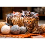 Puzzle  Bluebird-Puzzle-F-90264 Kittens in Basket