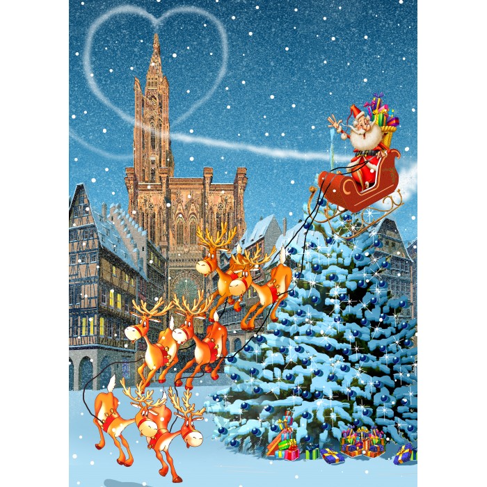 Puzzle  Bluebird-Puzzle-F-90410 Cathédrale de Strasbourg à Noël