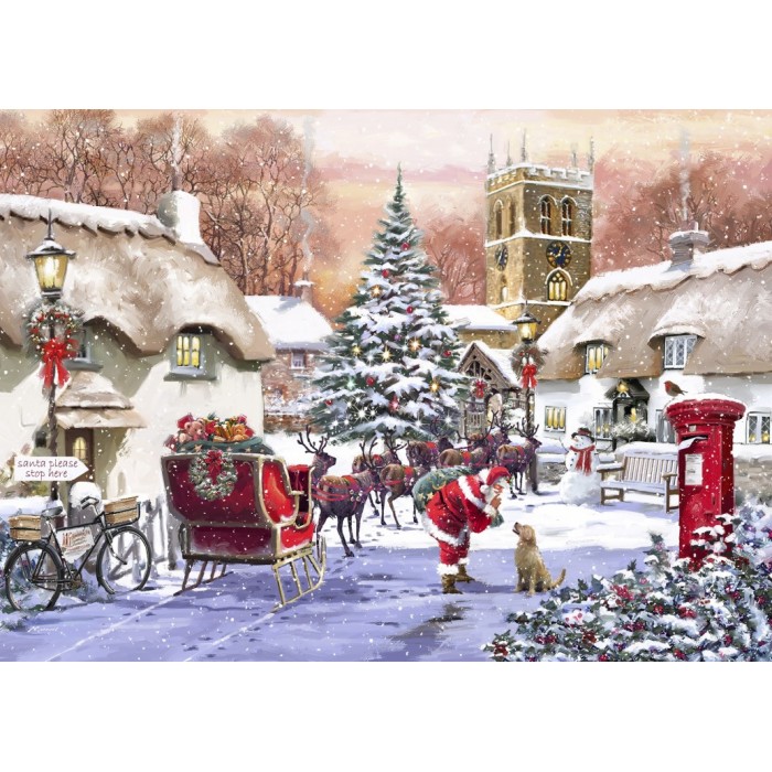 Puzzle  Bluebird-Puzzle-F-90537 Village and Santa