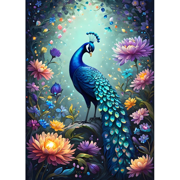 Flowers & Peacock