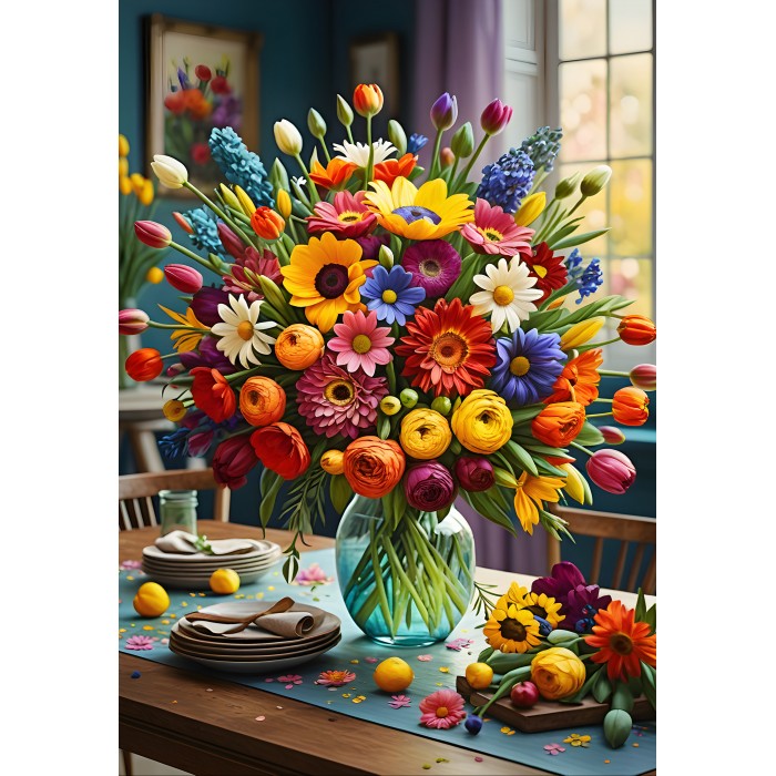 Puzzle  Bluebird-Puzzle-F-90849 Colourful Bouquet