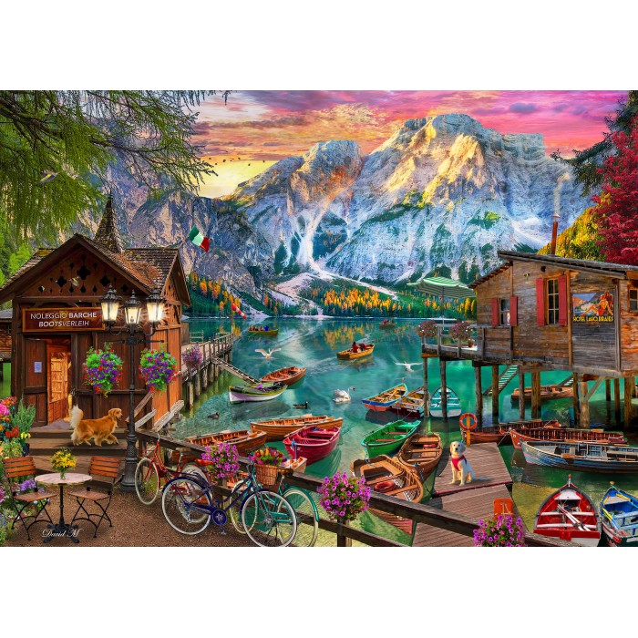 Puzzle  Bluebird-Puzzle-F-90918 Lago Di Braies, Italy