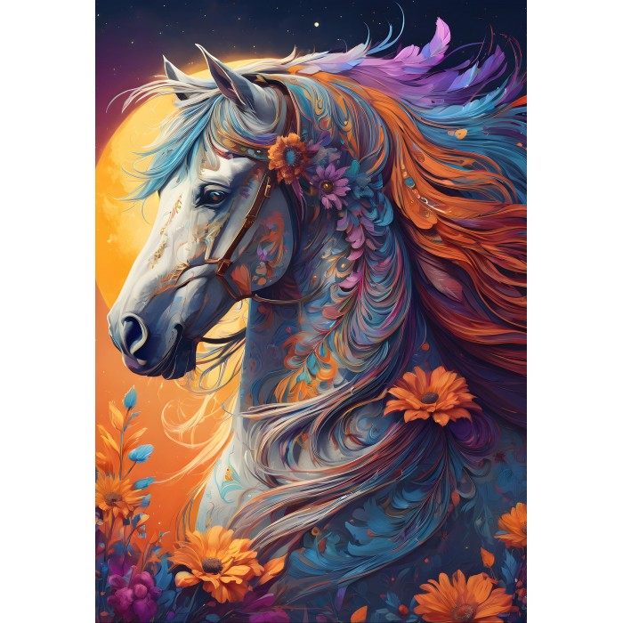 Puzzle  Bluebird-Puzzle-F-90931 Floral Horse