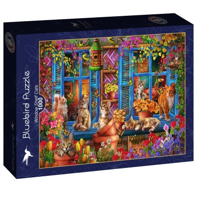 Puzzle Bluebird-Puzzle-F-90973 Chats sur le Rebord de la Fenêtre