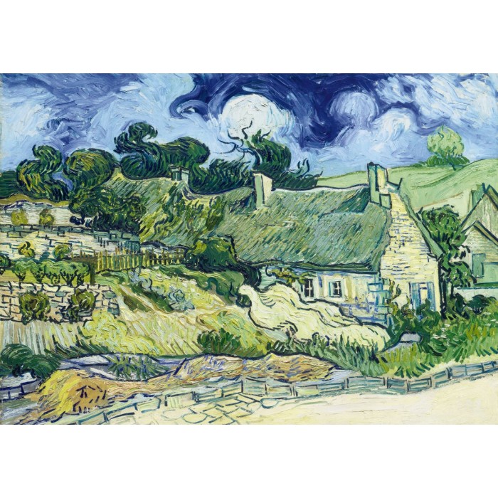 Puzzle   Vincent Van Gogh - Thatched Cottages at Cordeville, 1890