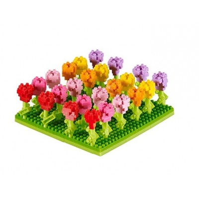 Brixies-58653 Nano Puzzle 3D - Champ de Tulipes (Level 3)