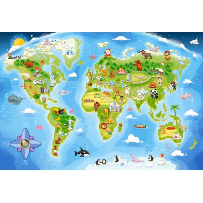 Puzzle Castorland-040117 Pièces Maxi - Carte du Monde