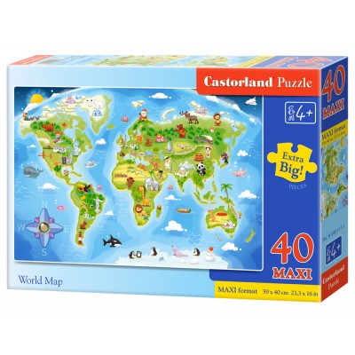 Puzzle Castorland-040117 Pièces Maxi - Carte du Monde