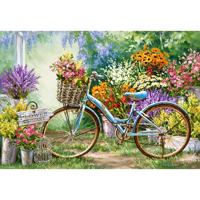 Puzzle  Castorland-103898 Le Marché aux Fleurs