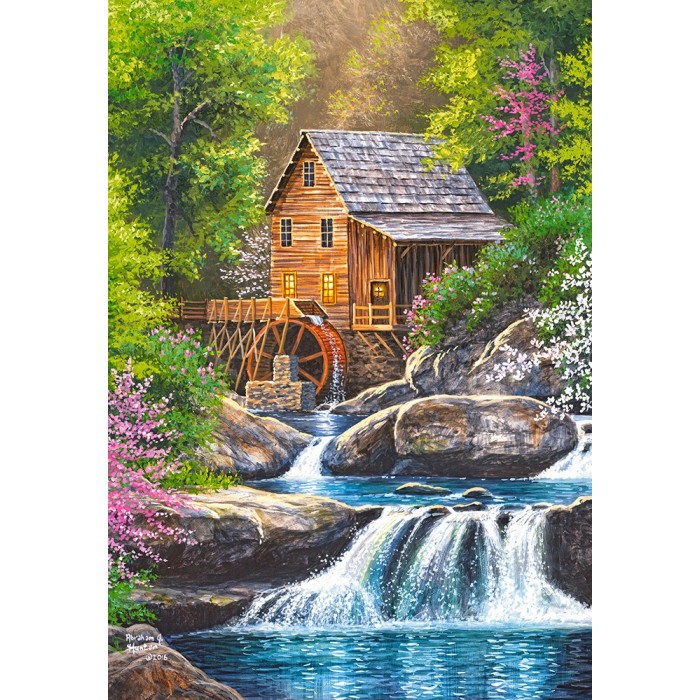 Puzzle  Castorland-104055 Moulin au Printemps