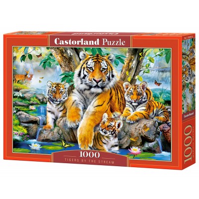 Puzzle Castorland-104413 Tigres au Fil de l'Eau