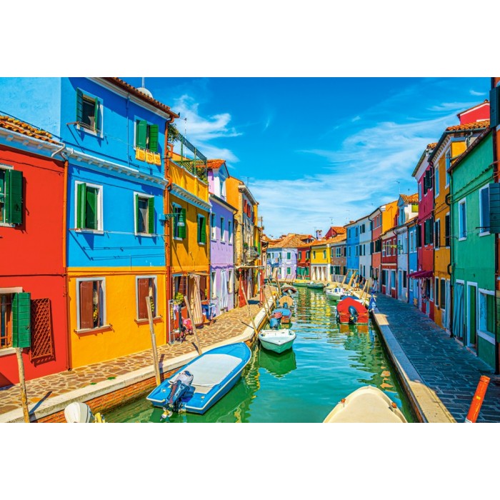 Puzzle  Castorland-105250 Les Couleurs de Burano, Italie