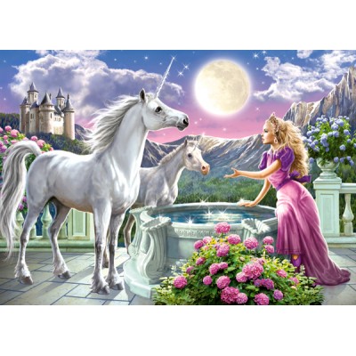 Puzzle Castorland-13098 La Princesse et ses Licornes