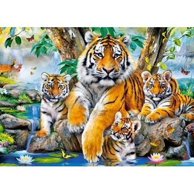 Puzzle Castorland-13517 Tigers by the Steam