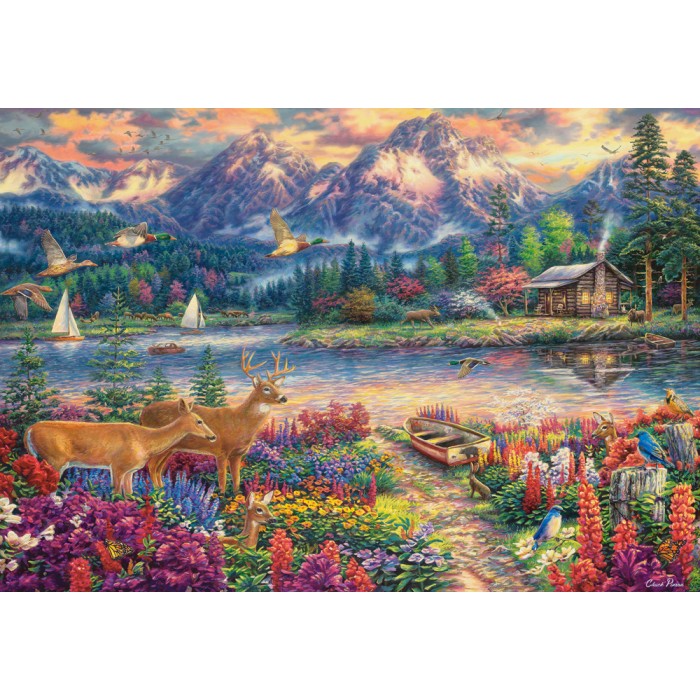 Puzzle Castorland-152131 Majesté de la Montagne Printanière