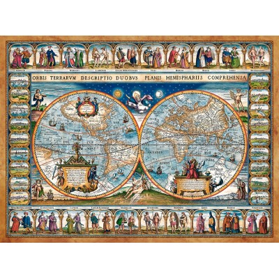 Puzzle Castorland-200733 Carte du Monde, 1639