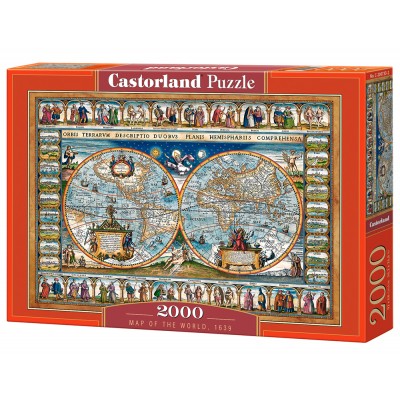 Puzzle Castorland-200733 Carte du Monde, 1639