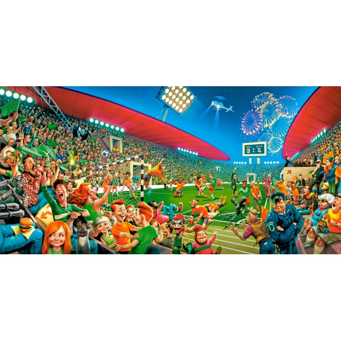 Puzzle  Castorland-400393 Championnat de Football (Collection d'Art)