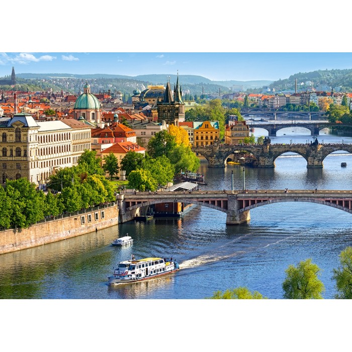 Puzzle Castorland-53087 Vue des Ponts de Prague