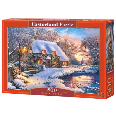 Puzzle Castorland-53278 Cottage d'Hiver